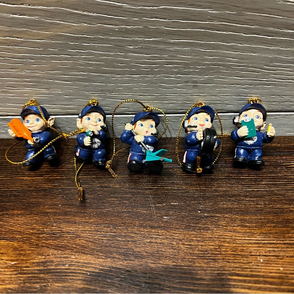 NASCAR #2 Rusty Wallace 5 Mini 1 1/4" Pit Crew Elves Christmas Ornaments No‎ Box